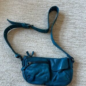 Free people purse -“wade leather sling” - color: cornflower